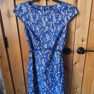 Elegant Blue Lace Dress